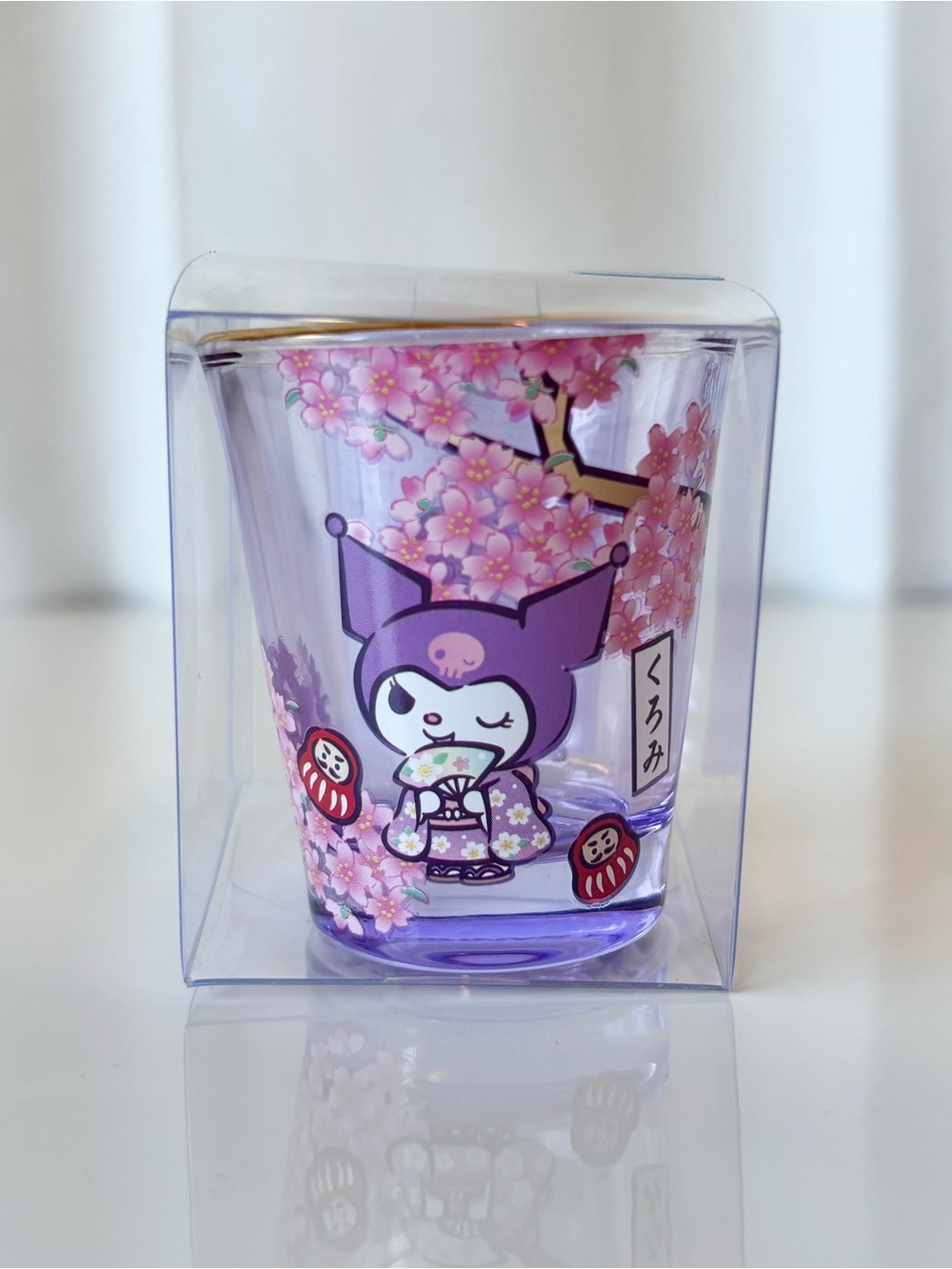 Kuromi Sakura Daruma Doll Japan Exclusive Sanrio Collector Shot Glass NWT
